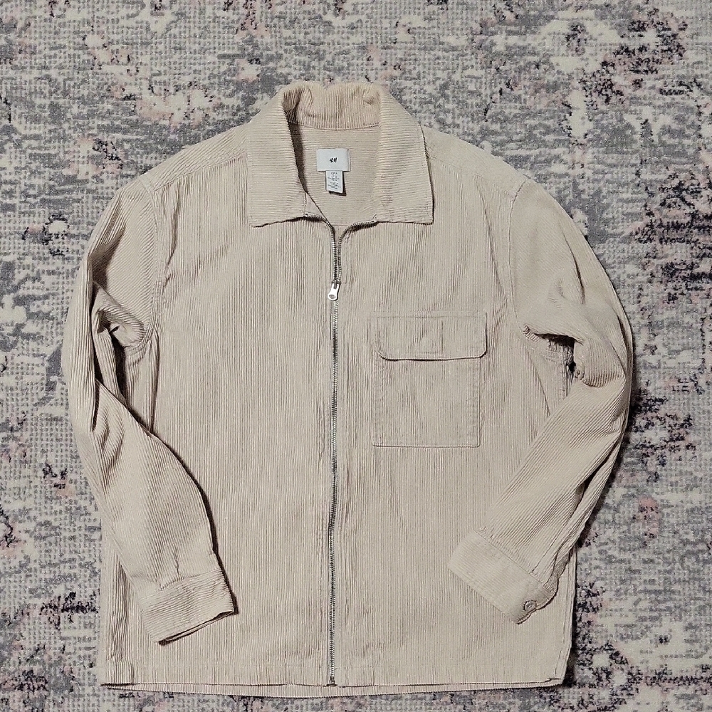H&M Tan Lightweight Casual Jacket with Collared Neckline